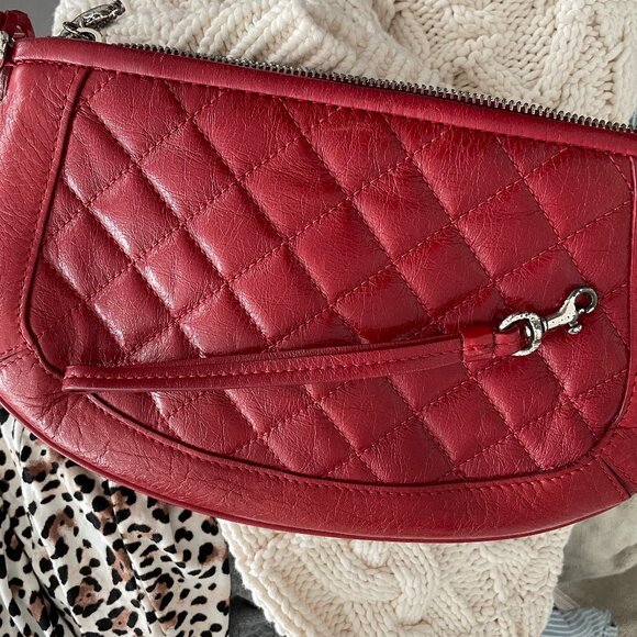 Cherry red leather Brighton small shoulder bag - Picture 6 of 6